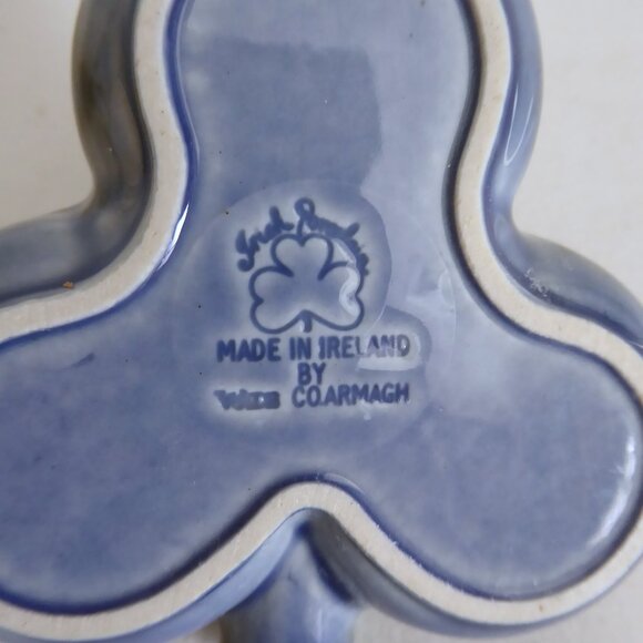 VINTAGE IRELAND IRISH WADE PORCELAIN SHAMROCK LEPRECHAUN ASHTRAY TRINKET DISHES - Picture 8 of 12